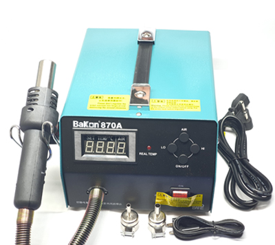 BAKON 870A soldering station with hot air gun,hot air SMD rework soldering station 550 W Temperature